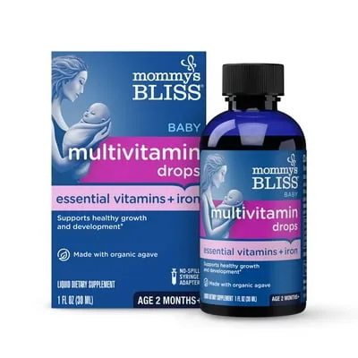 Mommy's Bliss Baby Multivitamin and Iron Dietary Supplement, Grape Flavor, 1 fl oz