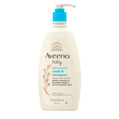 Aveeno Baby Daily Moisture Body Wash & Shampoo, 18 Fl oz
