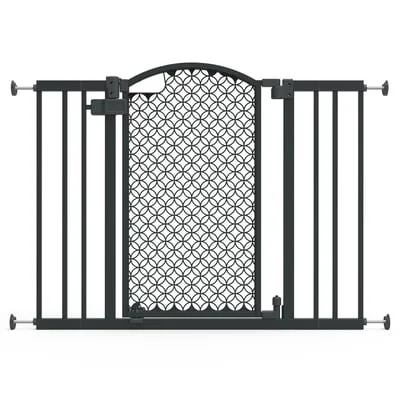 Ingenuity Modern Home Walk-Thru Safety Pet and Baby Gate, Grey, Openings from 28-42" Wide, 30' Tall