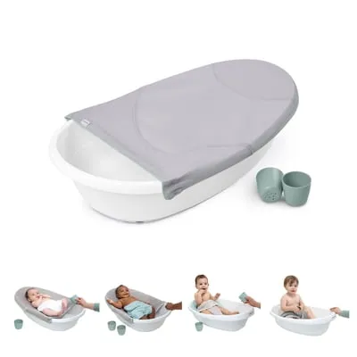 Ingenuity Room to Soak 4-in-1 Baby Tub, 4 Stages of Use, Supportive Sling, OM+