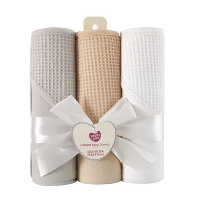 Parent's Choice Hooded Towels, 30 in x 30 in, Neutral, 3 Pack