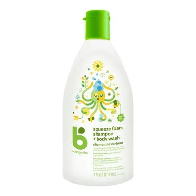 Babyganics Baby Shampoo + Body Wash Pump Bottle, Chamomile Verbena, 7oz