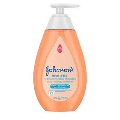 Johnson's Head-to-Toe Gentle Baby Moisture Wash & Shampoo, 13.6 fl. oz