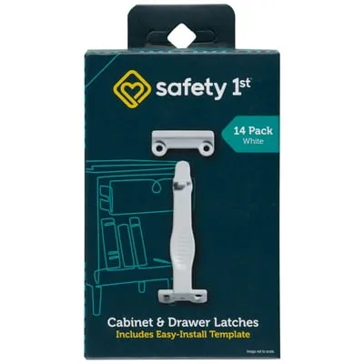 Safety 1st Cabinet & Drawer Latch (14pk), White, Toddler