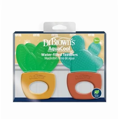 Dr. Brown's AquaCool Water-Filled Baby Teether, BPA-Free, Cactus Design, 3m+, 2-Pack