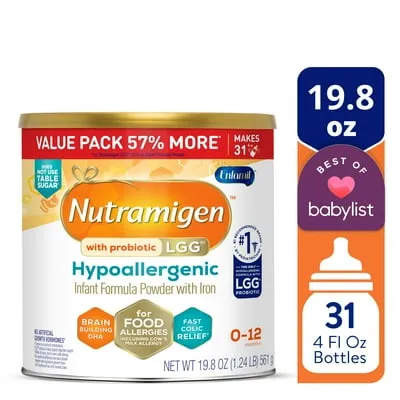 Nutramigen Hypoallergenic Baby Formula, Probiotic LGG, 19.8 oz Can