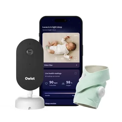 Owlet Dream Duo (Gen 3) Smart Baby Monitor System | Oxygen & Pulse Rate Tracking + 2K HD Video Camera | Health Insights via App - Mint
