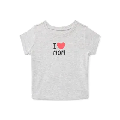Wonder Nation Baby Girls Crewneck Tee with Short Sleeves, Sizes 0/3M-24M