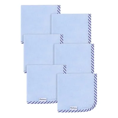 Gerber Baby Boy Blue Absorbent Knit Terry Washcloth, 6-Pack, One Size