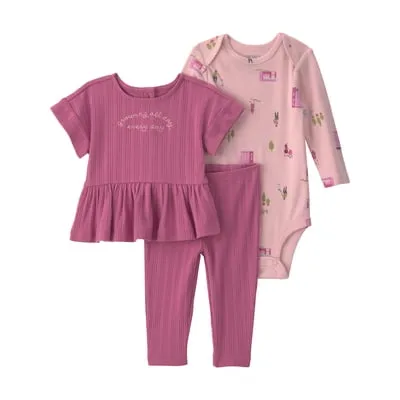 Carter's Child of Mine Baby Girl Outfit Set, 3-Piece, Sizes 0/3-24 Months