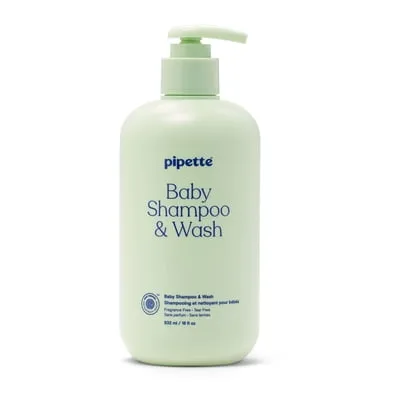 Pipette Baby Shampoo and Wash, Fragrance Free, Moisturizing & Hypoallergenic, 18 oz