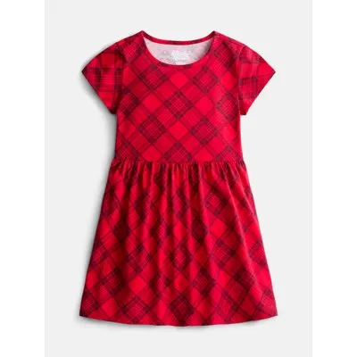 Wonder Nation Girls Play Dress with Short Sleeves, Sizes XS-XXL