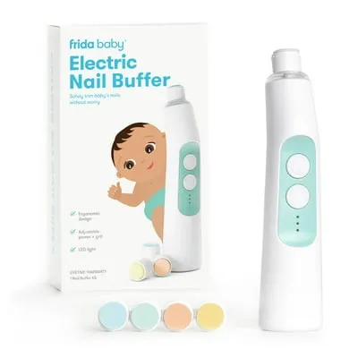 Frida Baby Electric Nail File and Buffer Set, Fingernail Clippers Alternative for Newborn to Toddler