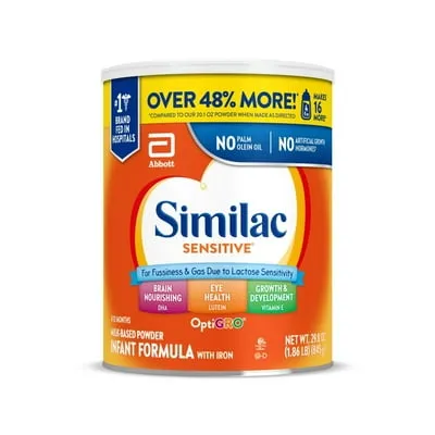 Similac Sensitive Powder Baby Formula, 29.8-oz Can