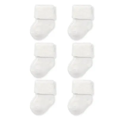 Carter's Child of Mine Baby Folded Cuff Socks, 6-Pack, Newborn