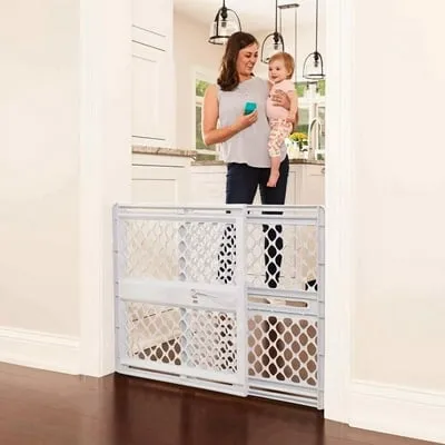 Toddleroo by North States 26"-42" Supergate Explorer Baby Safety Gate, Gray Plastic