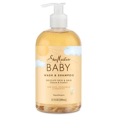 SheaMoisture Baby Wash & Shampoo For All Skin Types Raw Shea, Chamomile & Argan Oil Baby Wash And Shampoo With Frankincense & Myrrh To Help Cleanse ,13 Fl oz