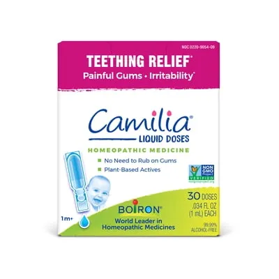 Boiron Camilia Teething Relief for Babies - 30 Liquid Doses, Painful Gums and Irritability