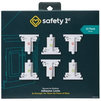 Safety 1st Secure-to-Explore Adhesive Safety Locks (12 Locks), White, Toddler
