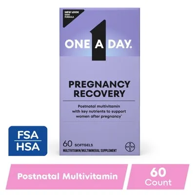 One A Day Postnatal Vitamins for Women, Folic Acid, Iron, Omega 3 (DHA), 60 Count