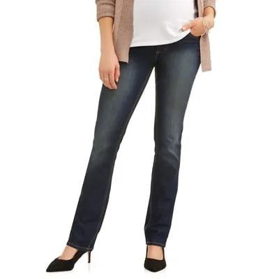 Oh! Mamma Maternity Women's Straight Leg Jeans with Full Panel (Women's & Women's Plus)