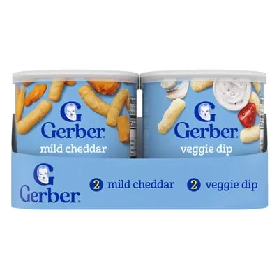 Gerber Snacks for Baby Lil' Crunchies Baked Corn, Value Pack, 1.48 oz Canister (4 Pack)