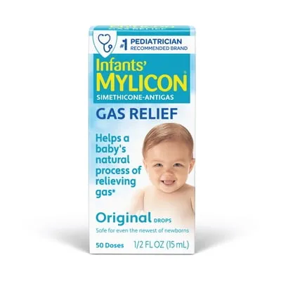 Mylicon Infants Gas Relief Drops, Simethicone, Alcohol-Free, with Syringe, 0.5 fl oz