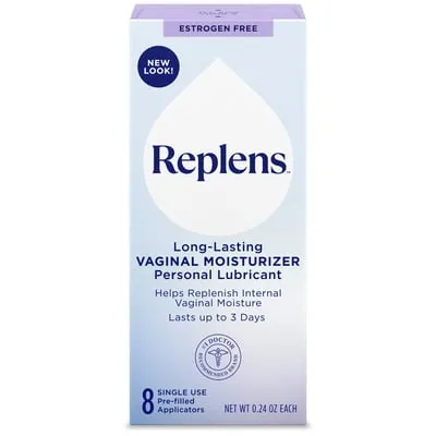 Replens Long-Lasting Vaginal Moisturizer, Relieves Vaginal Dryness, 8 Pre-Filled Applicators