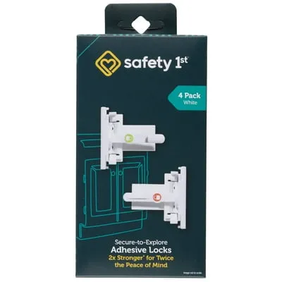 Safety 1st Secure-to-Explore Adhesive Safety Locks (4 Locks), White, Toddler