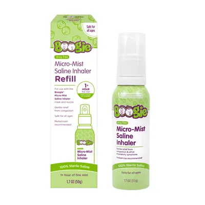 Boogie Sterile and Drug-Free Micro-Mist Saline Inhaler Spray Refill for Kids, 1.7 oz