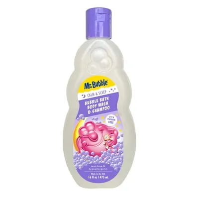 Mr. Bubble Calm & Sleep 3-in-1 Bubble Bath, Body Wash & Shampoo, Dye Free & Hypoallergenic, 16 fl oz
