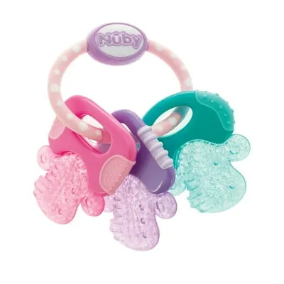 Nuby IcyBite Textured and Soothing Teether for Baby, Pink