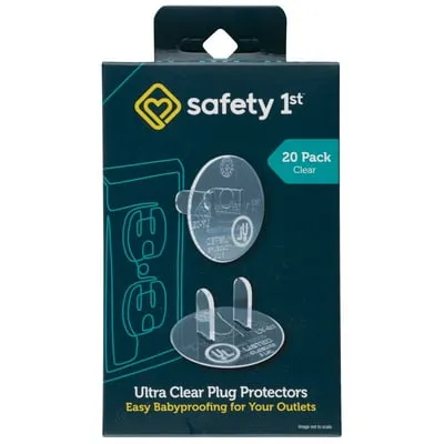 Safety 1st Ultra Clear Plug Protectors (20pk), Clear, Toddler