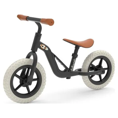 Chillafish Charlie lightweight toddler balance bike with carry handle, adjustable seat and handlebar, puncture-proof 10-inch wheels, for kids 18-48 months, Black