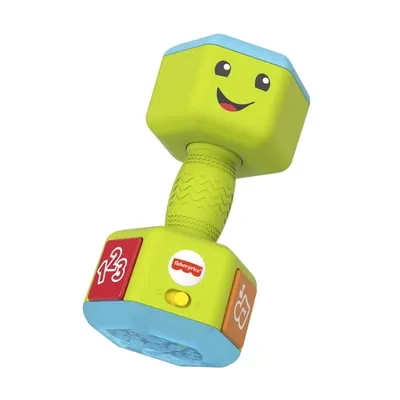 Fisher-Price Laugh & Learn Countin’ Reps Dumbbell Musical Baby Rattle Toy for Unsex Infant & Toddler