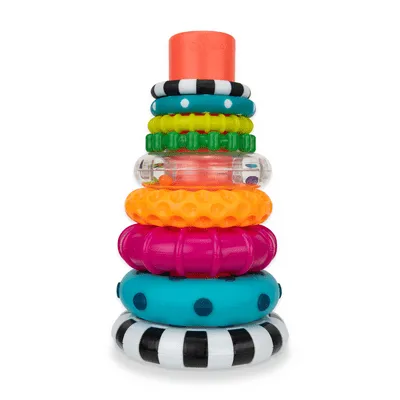 Sassy Stacks of Circles Stacking Ring STEM Learning Toy, 9 Piece Set, Ages 6 months and up
