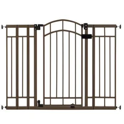Summer Infant Multi-Use Decorative Extra Tall Safety Pet & Baby Gate, 28' Wide, 36' Height, Pressure / Hardware Mounted, Install on Wall / Banister in Doorway / Stairway, Auto Close Door-Bronze