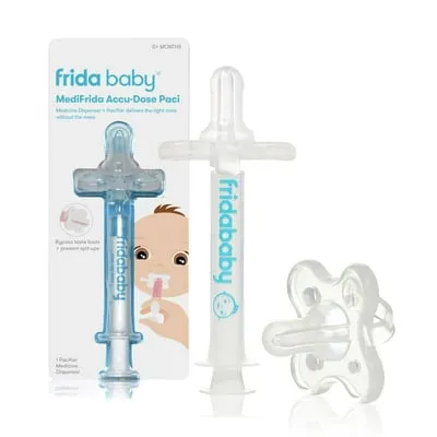 Frida Baby MediFrida Accu-Dose Baby Medicine Syringe with Pacifier Tip, Sick Baby Essentials