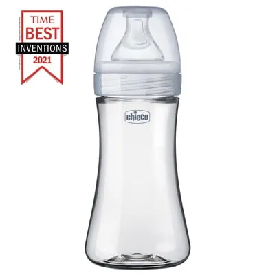Chicco Duo Hybrid Baby Bottle, Invinci-Glass Inside/Plastic Outside, 9oz - Neutral