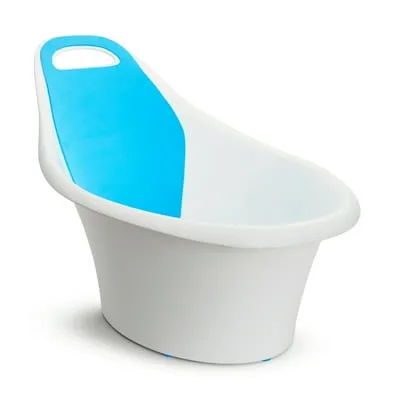 Munchkin® Sit & Soak™ Non-Slip Dual-Stage Ridgid Baby Bathtub with Padded Foam, White, Unisex